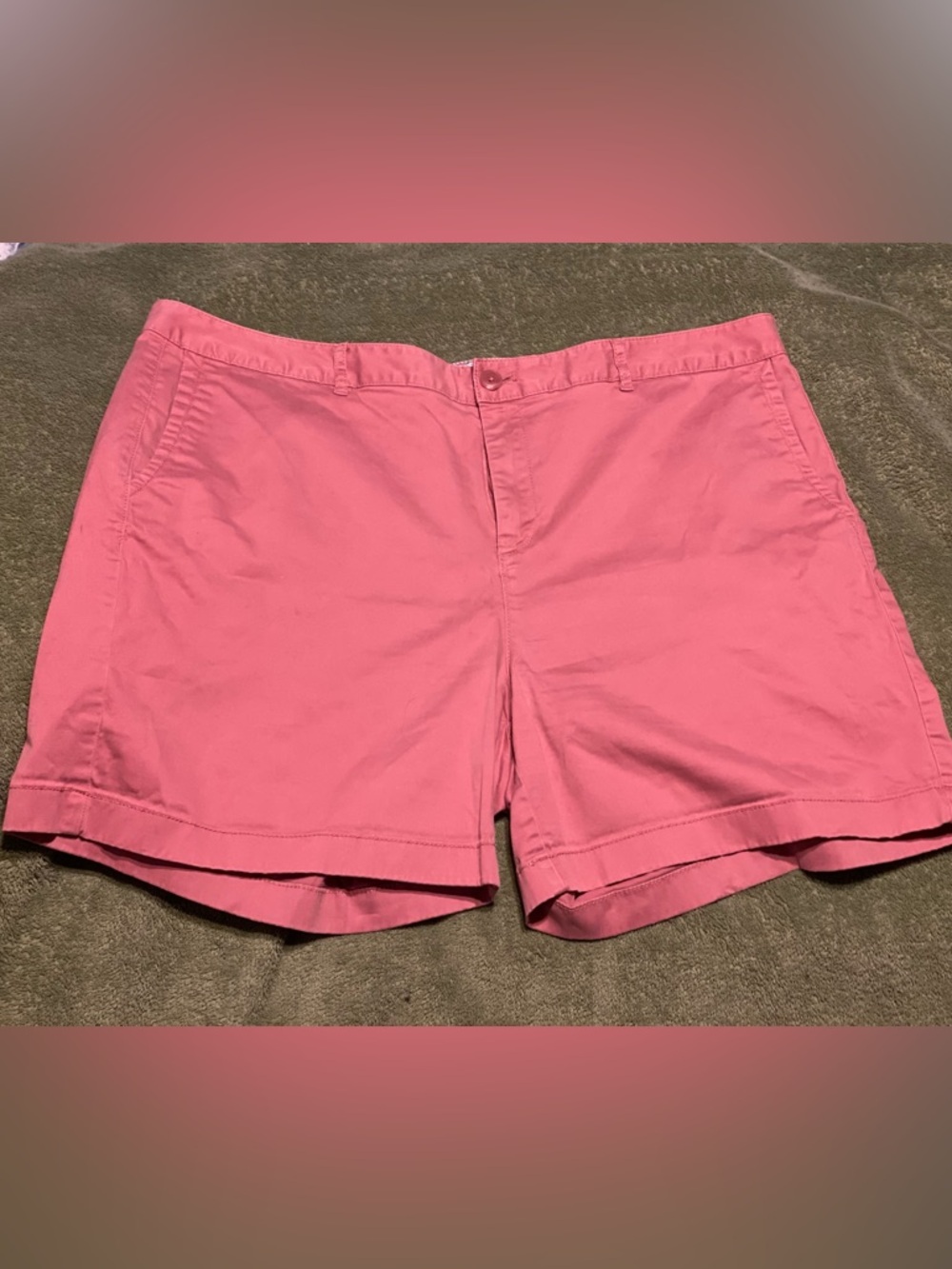 L L Bean Nantucket Red Pink Shorts 1X 18W 18
